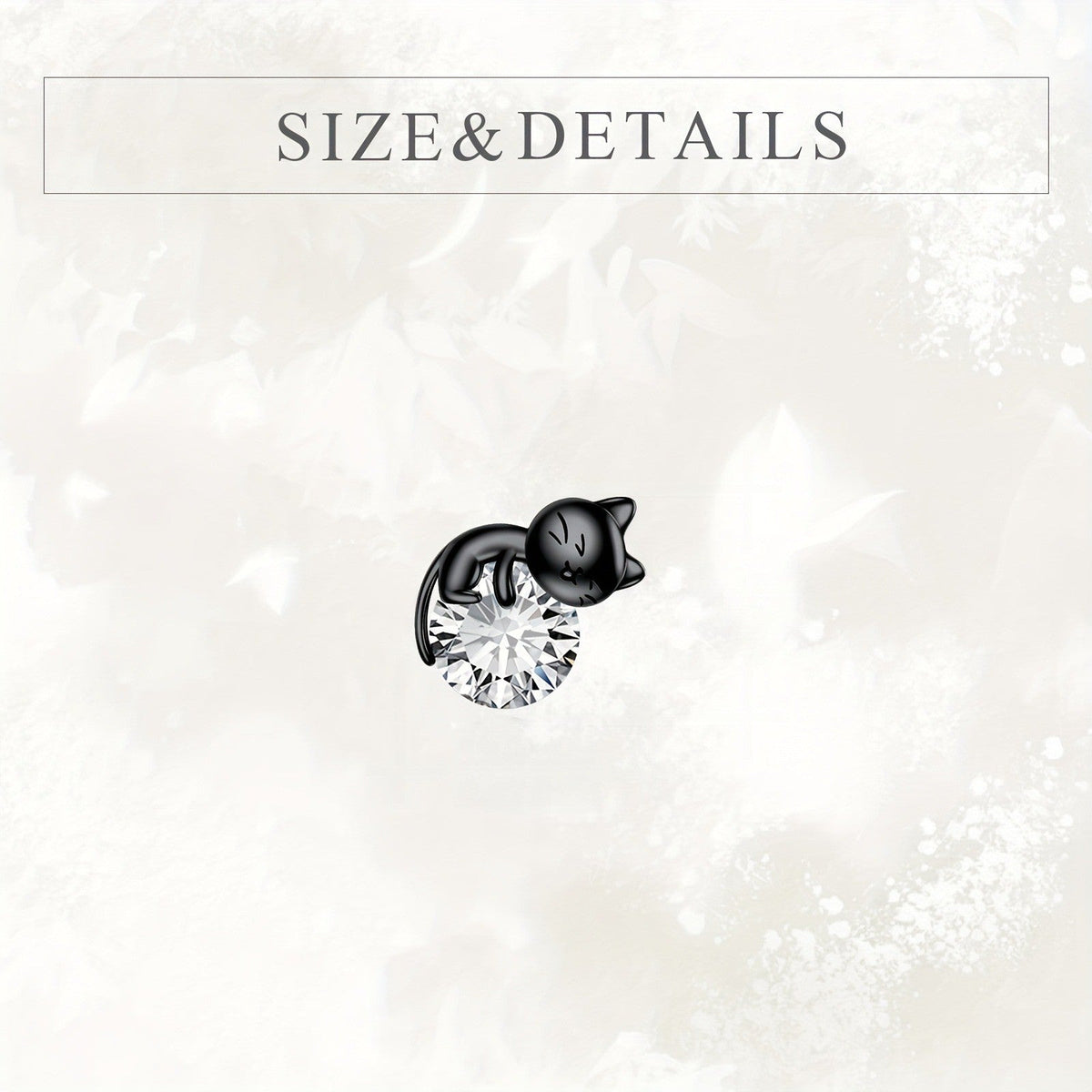 Black Cat Crystal Stud Earrings