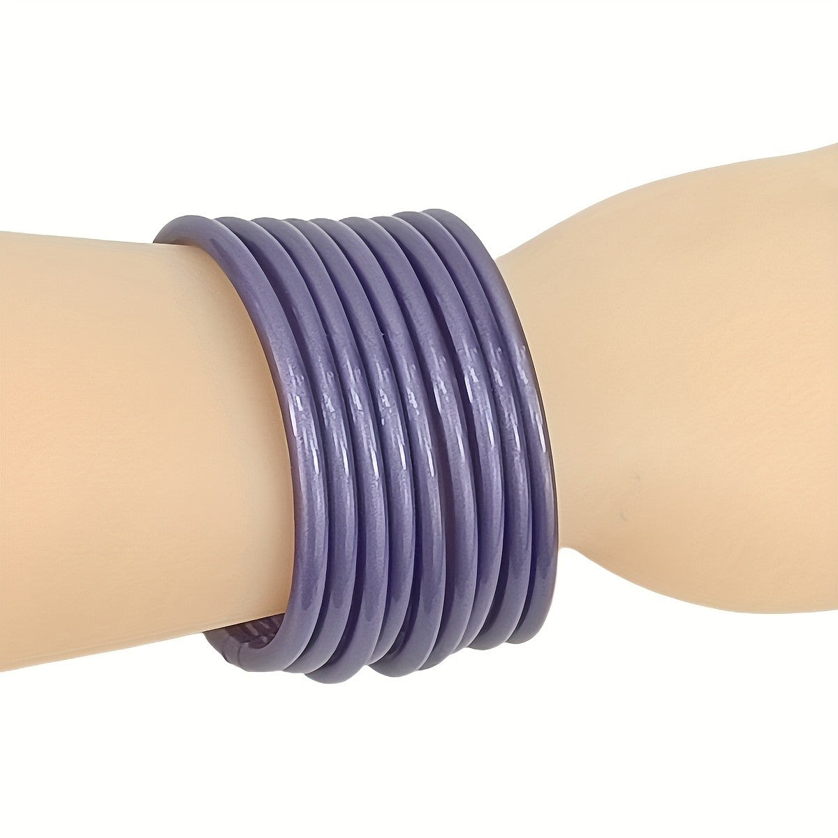 Teal Glitter Silicone Bangle Set