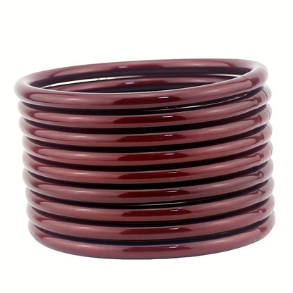 Teal Glitter Silicone Bangle Set