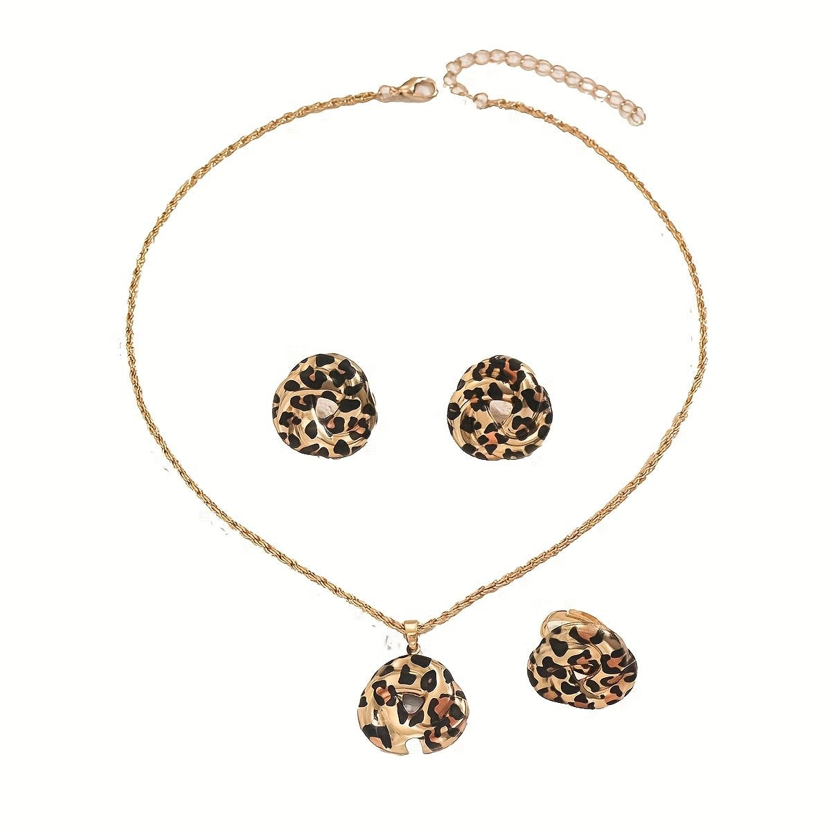 Leopard Print Circle Jewelry Set