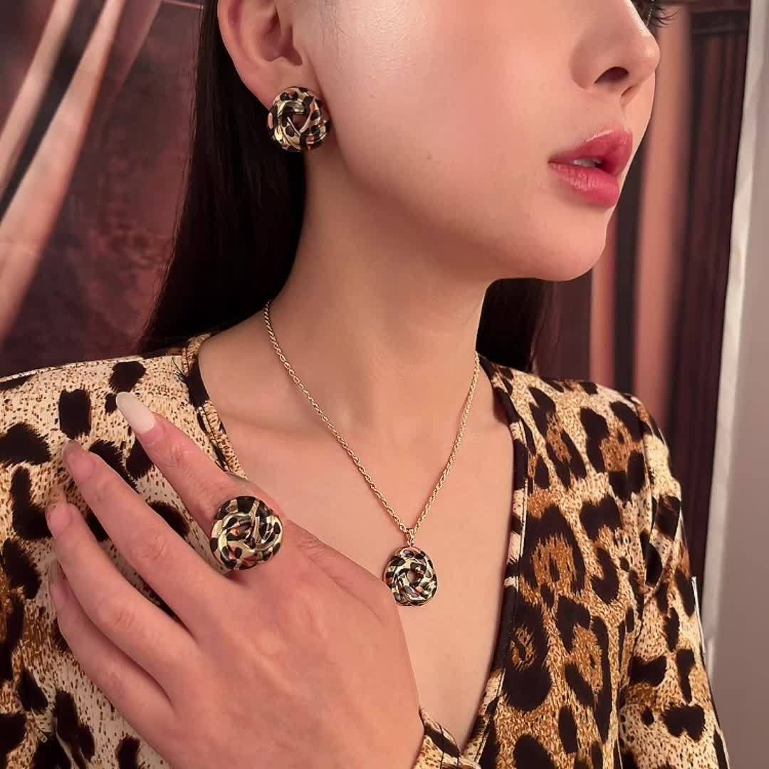 Leopard Print Circle Jewelry Set