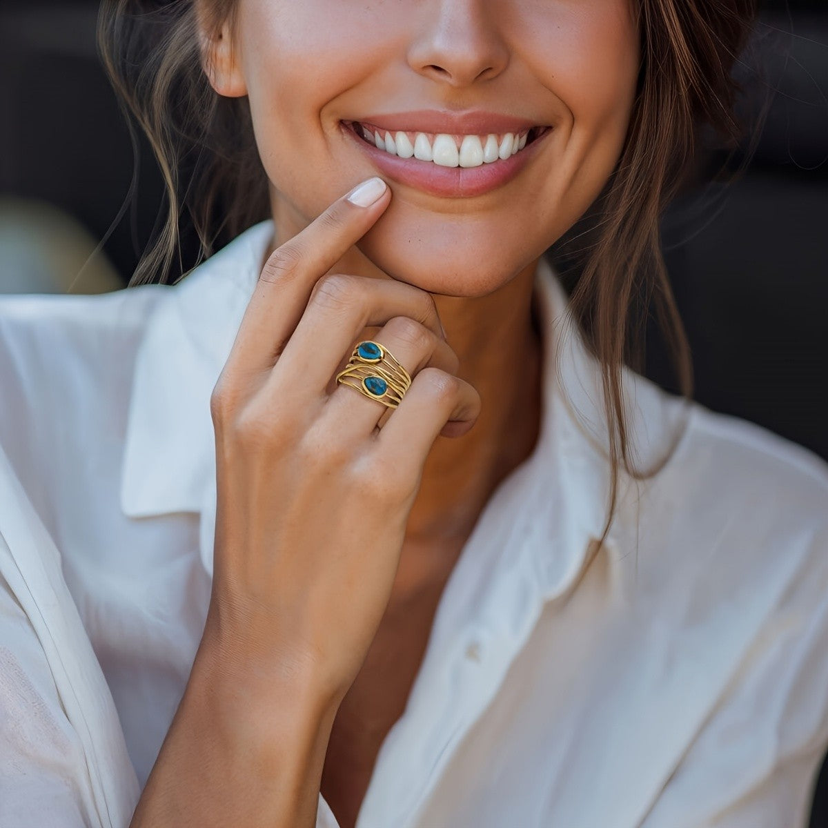 Turquoise Multi-Band Ring