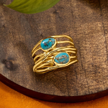 Turquoise Multi-Band Ring