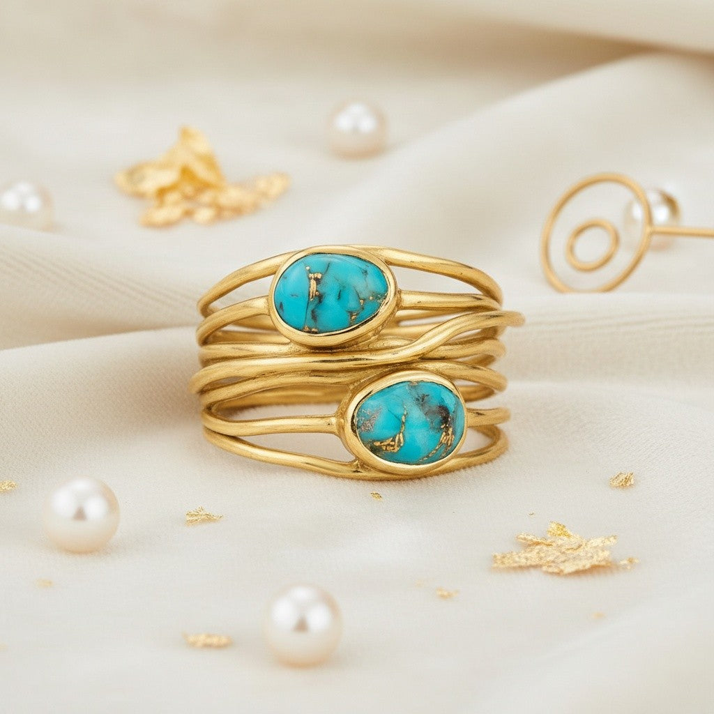 Turquoise Multi-Band Ring
