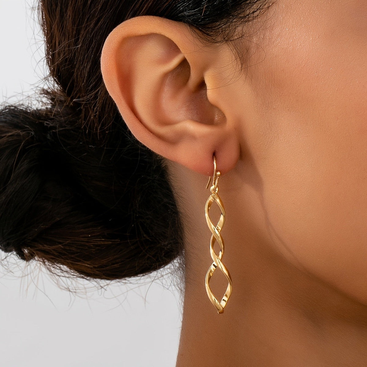 Twisted Spiral Drop Earrings