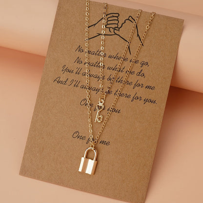 Lock & Heart Key Necklace Set