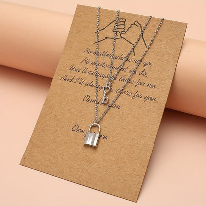 Lock & Heart Key Necklace Set
