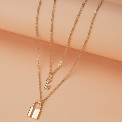 Lock & Heart Key Necklace Set