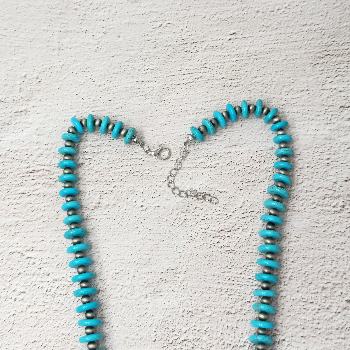 Turquoise Disc Beaded Necklace