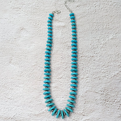 Turquoise Disc Beaded Necklace