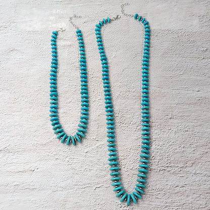 Turquoise Disc Beaded Necklace