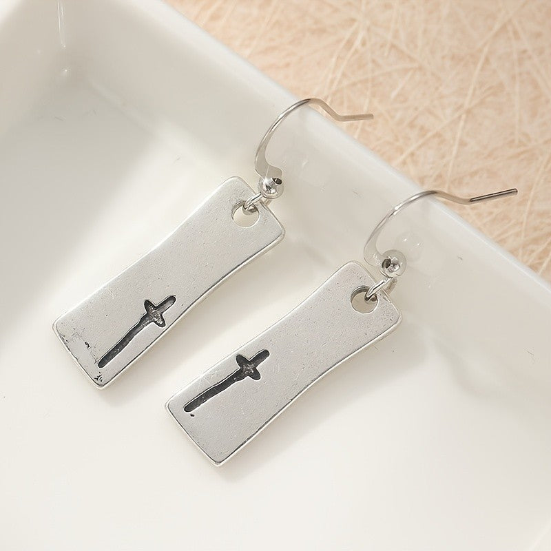 Cross Bar Drop Earrings