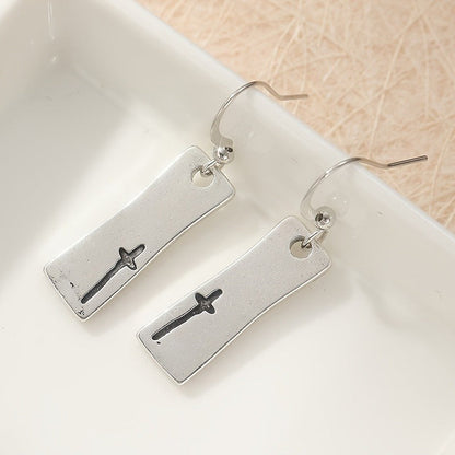 Cross Bar Drop Earrings