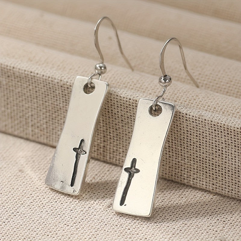 Cross Bar Drop Earrings