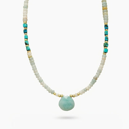 Amazonite Bead Drop Necklace