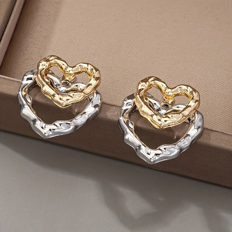Nested Heart Drop Earrings