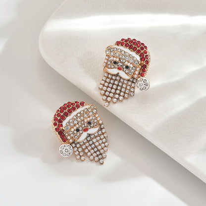 Rhinestone Santa Claus Earrings