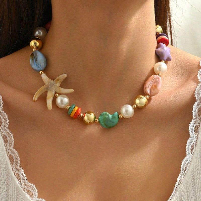 Ocean Charm Beaded Necklace