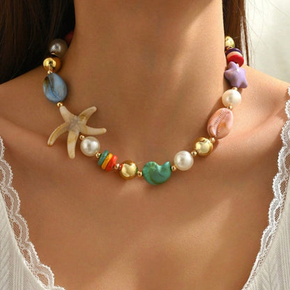 Ocean Charm Beaded Necklace
