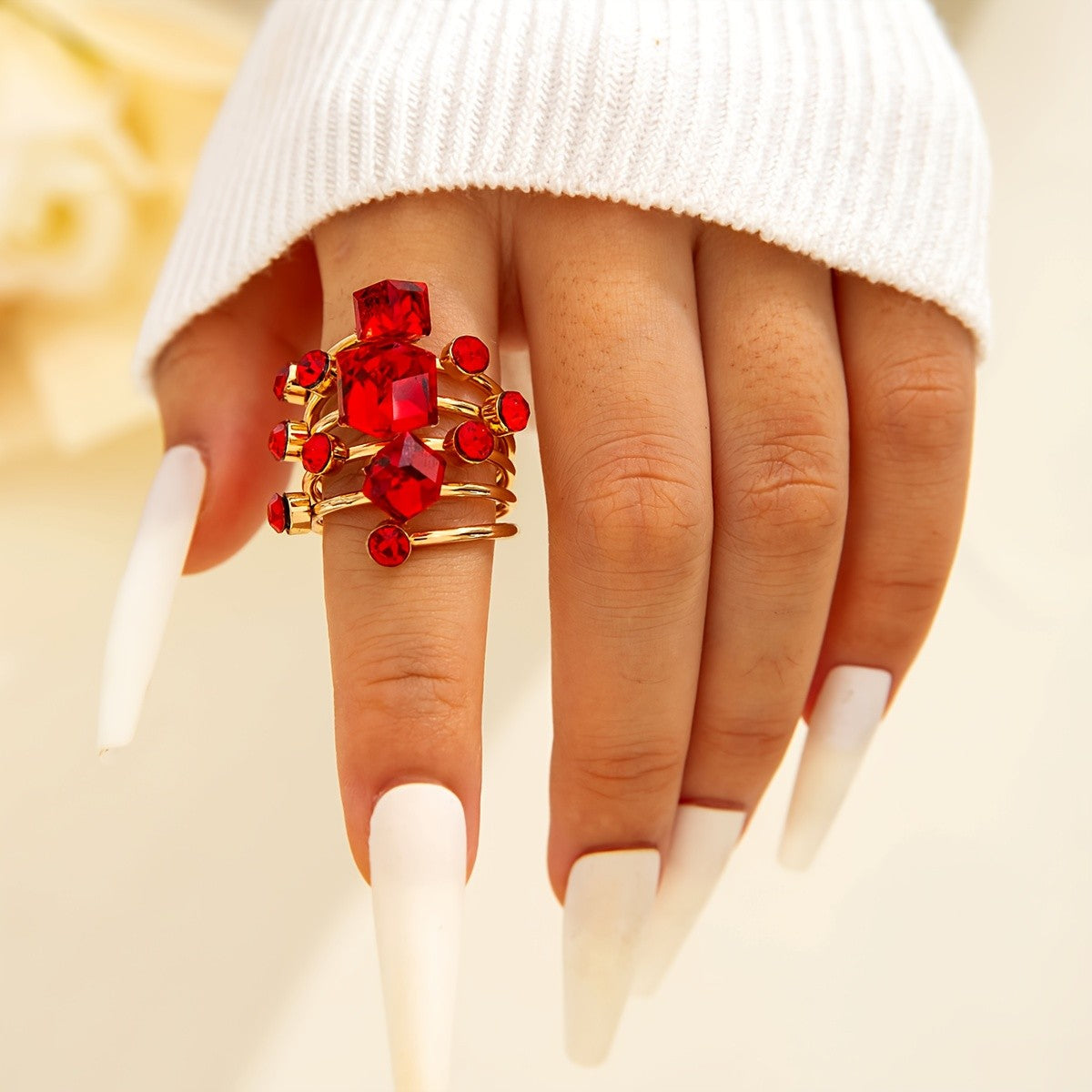 Multicolor Gemstone Stackable Ring Set