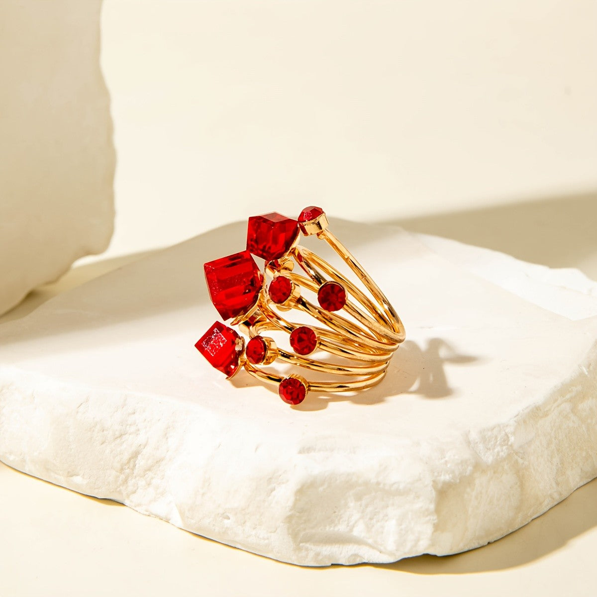 Multicolor Gemstone Stackable Ring Set