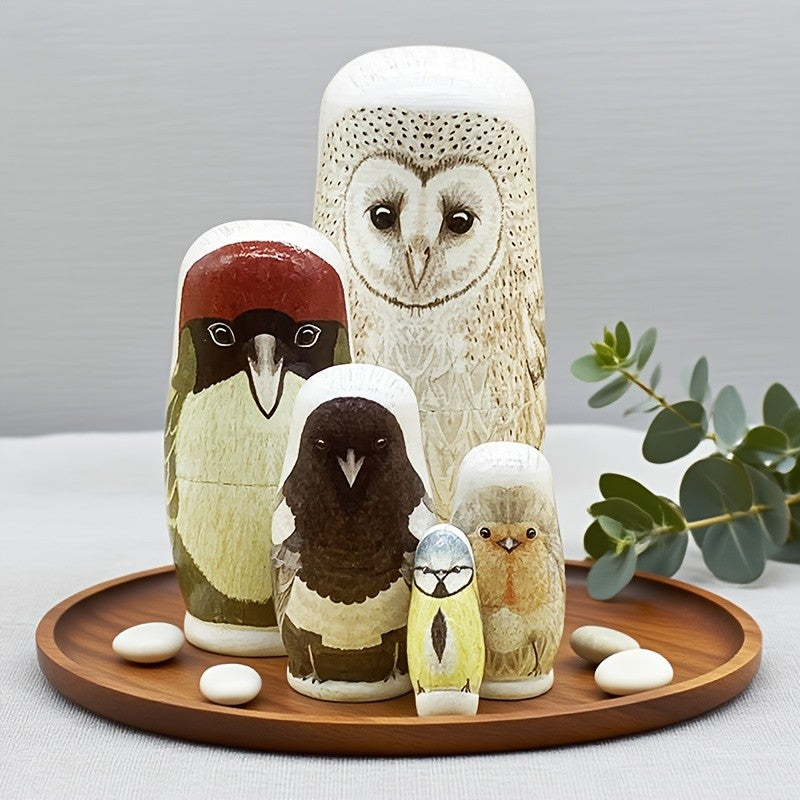 Hand Painted Bird Nesting Doll Set