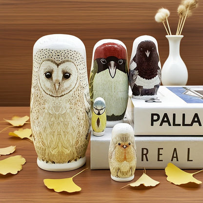 Hand Painted Bird Nesting Doll Set