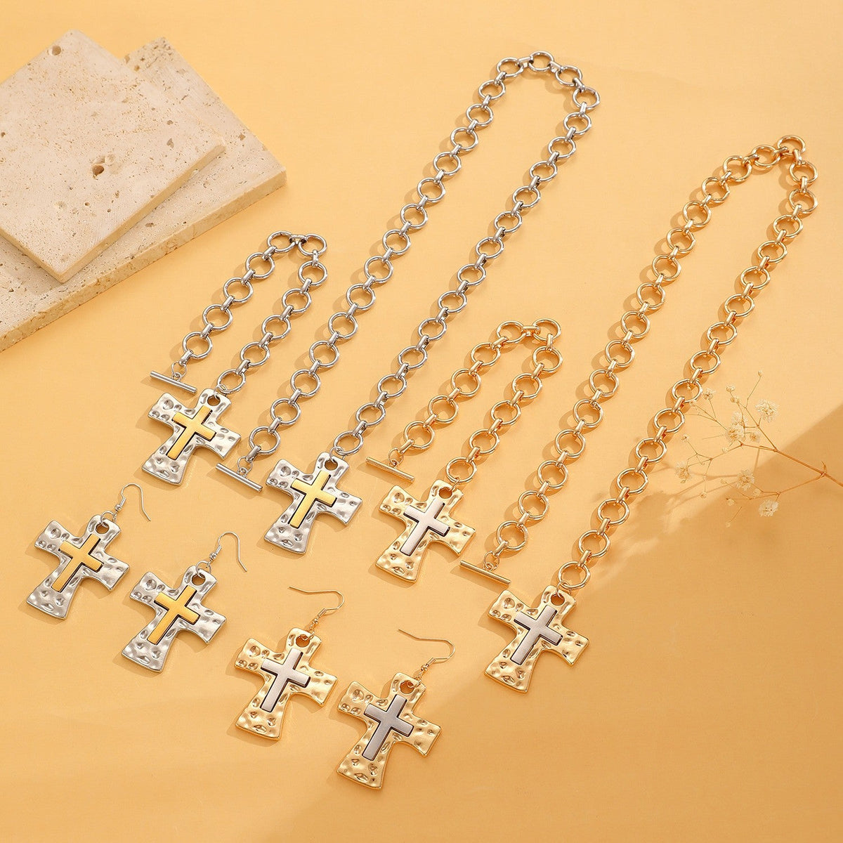 Cross Contrast Jewelry Set
