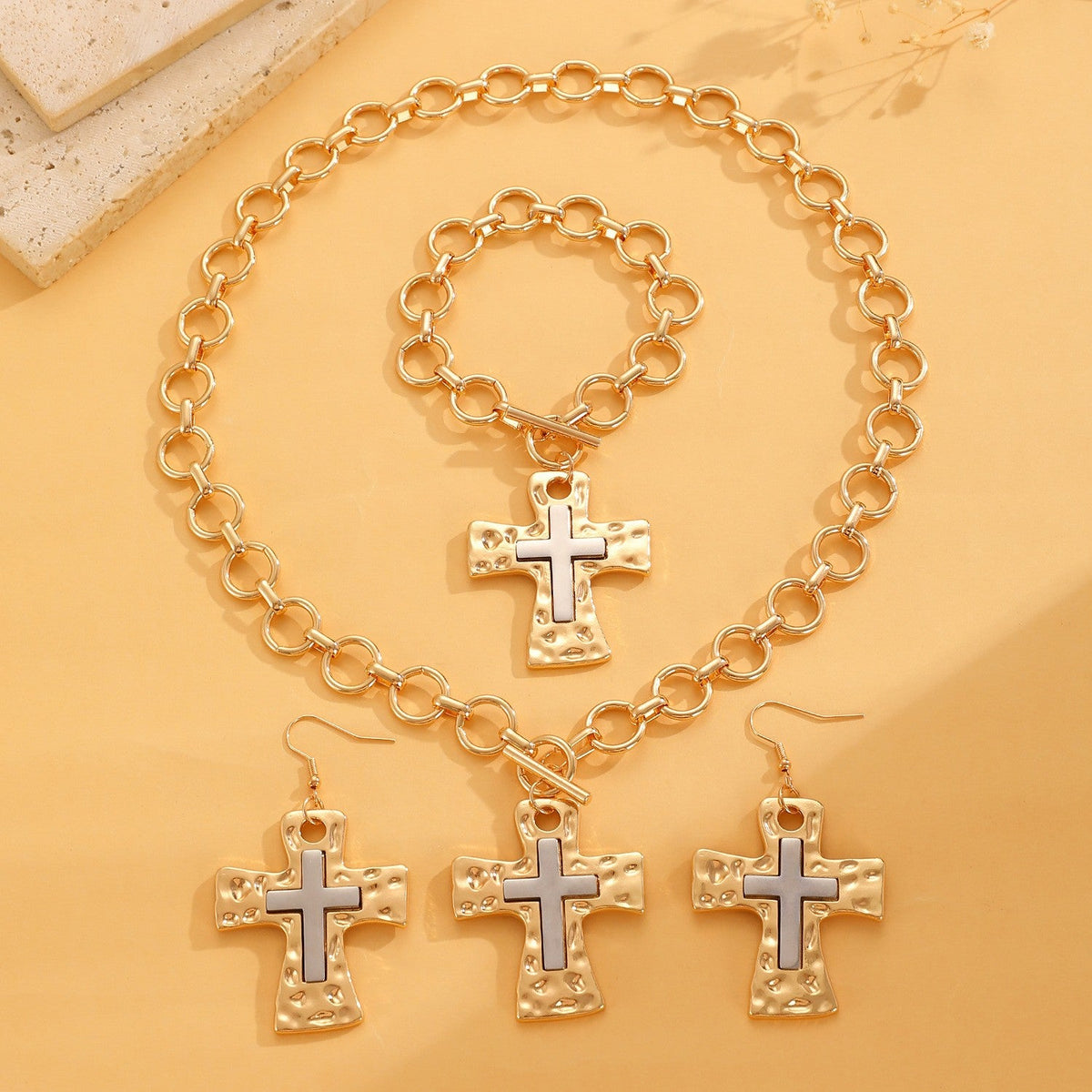 Cross Contrast Jewelry Set