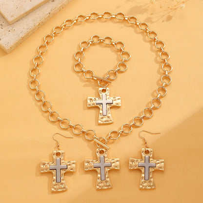 Cross Contrast Jewelry Set