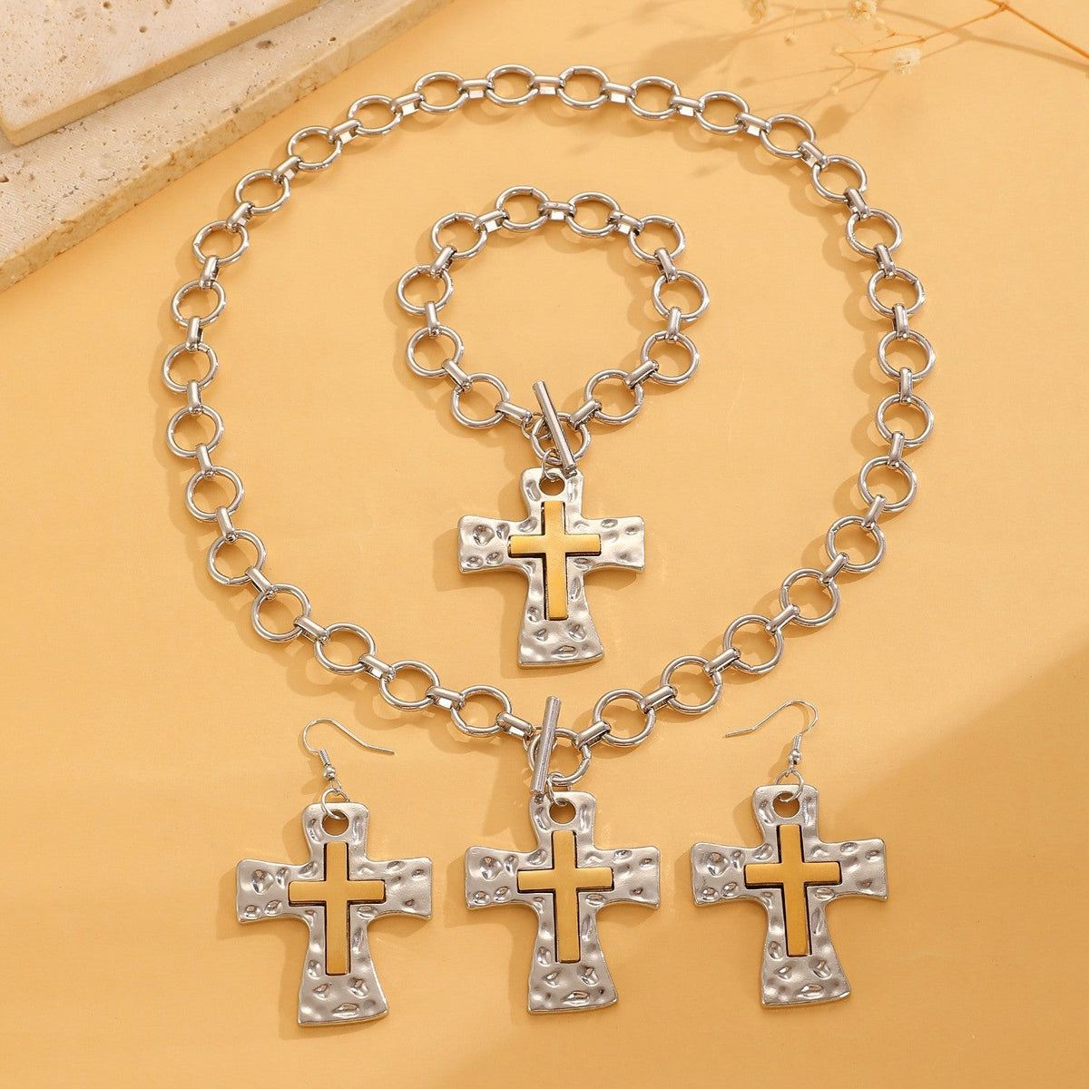 Cross Contrast Jewelry Set