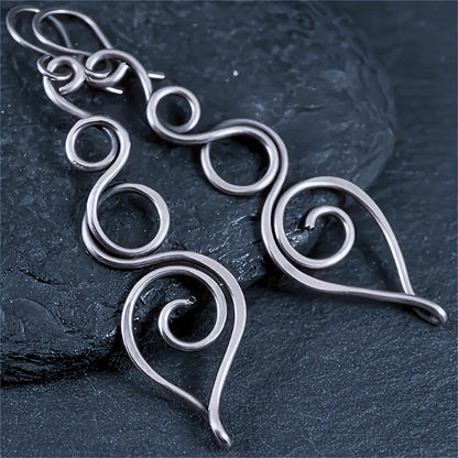 Copper Spiral Wire Earrings