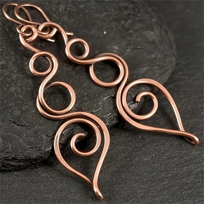 Copper Spiral Wire Earrings