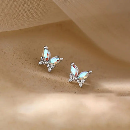 Iridescent Butterfly Stud Earrings