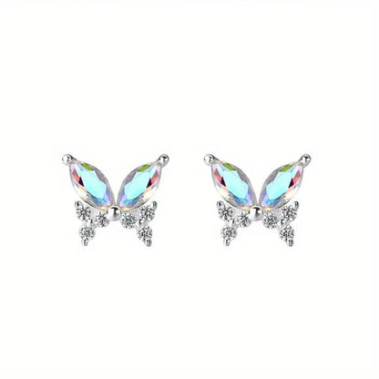 Iridescent Butterfly Stud Earrings