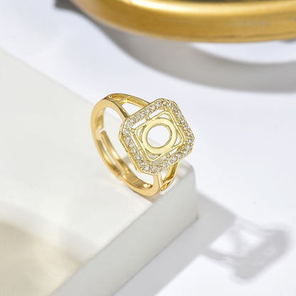 Crystal Initial Square Ring
