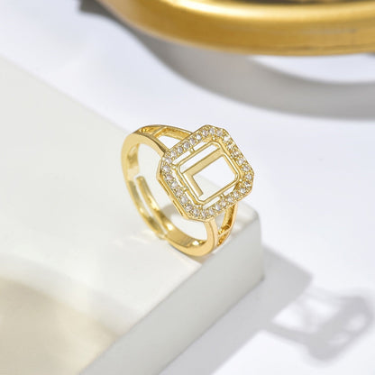 Crystal Initial Square Ring