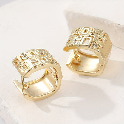 Zircon Square Hoop Earrings
