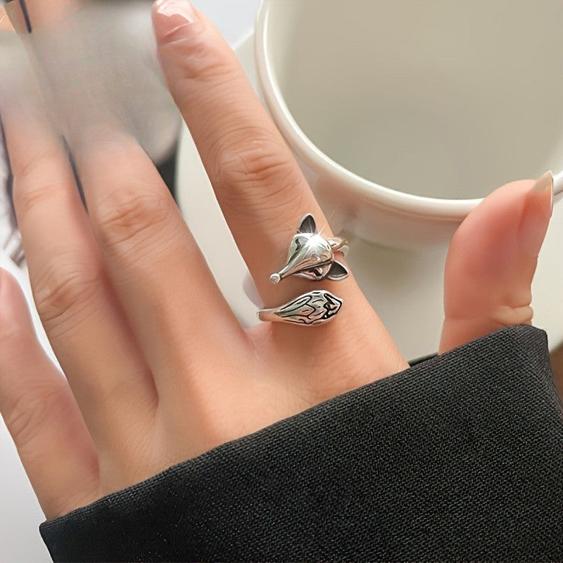 Engraved Fox Wrap Ring