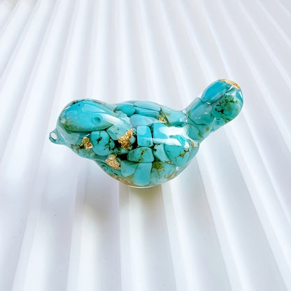 Turquoise Crushed Stone Bird