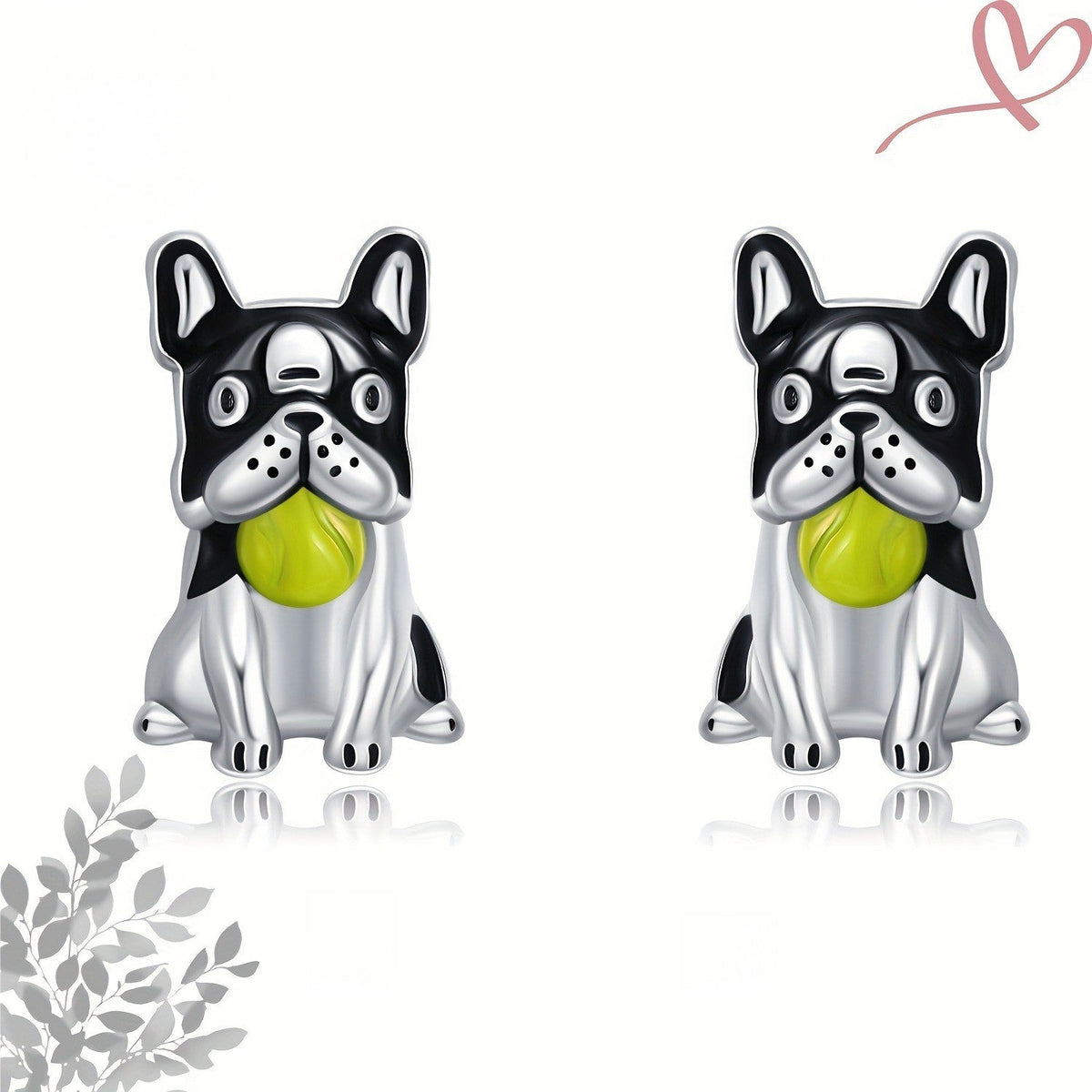 Black Dog Stud Earrings