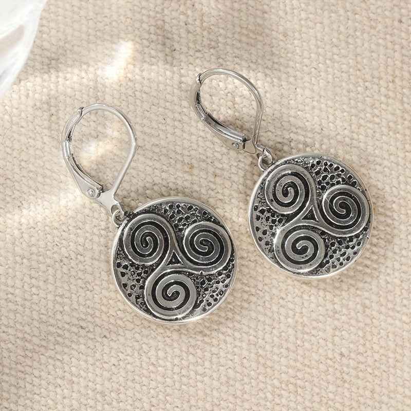 Triple Spiral Drop Earrings