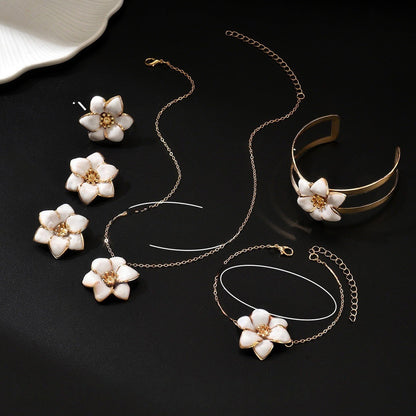 Green Flower Jewelry Set