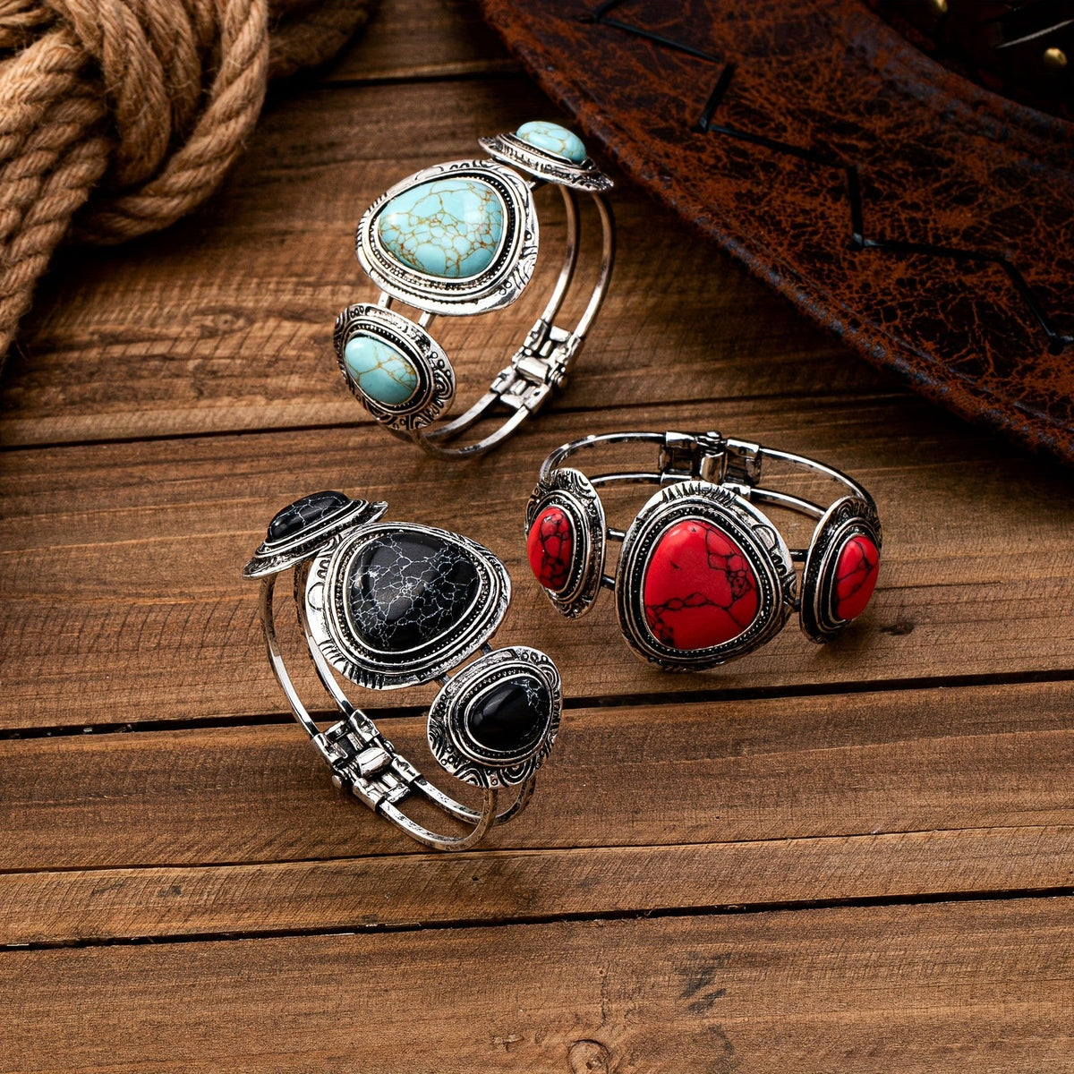 Turquoise Stone Cuff Bracelet