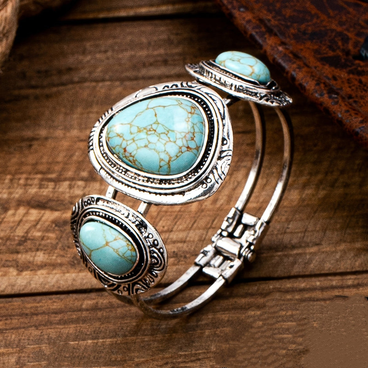 Turquoise Stone Cuff Bracelet