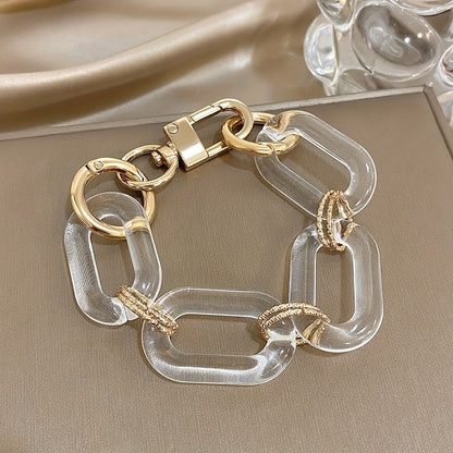 Clear Acrylic Oval Link Bracelet