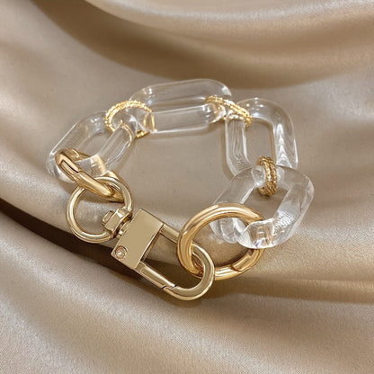 Clear Acrylic Oval Link Bracelet