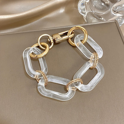 Clear Acrylic Oval Link Bracelet