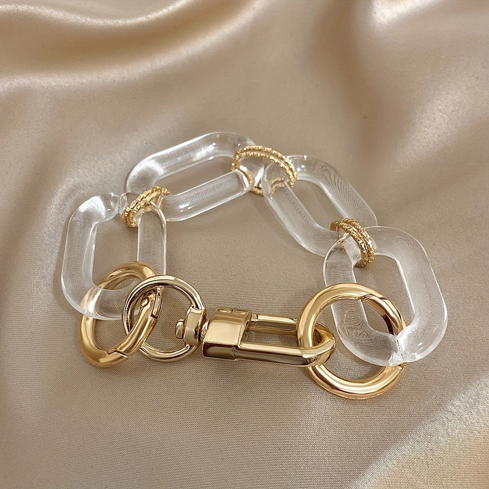 Clear Acrylic Oval Link Bracelet