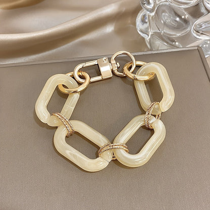 Clear Acrylic Oval Link Bracelet